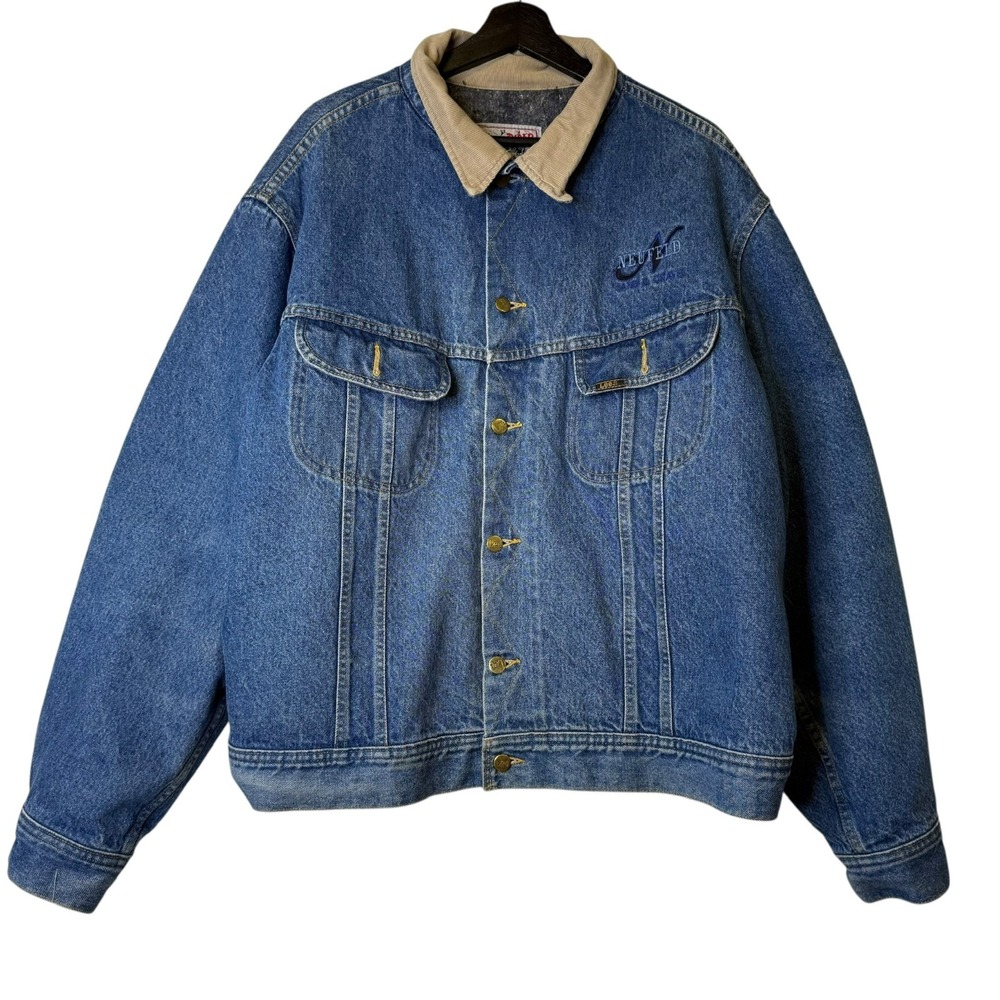 Vintage Lee Storm Rider Jean Denim Blanket Lined Jacket Size 52 USA 80s 90s